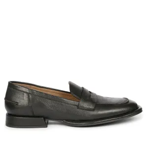 Saint Carla Black Leather Saddle Strap Moccasins