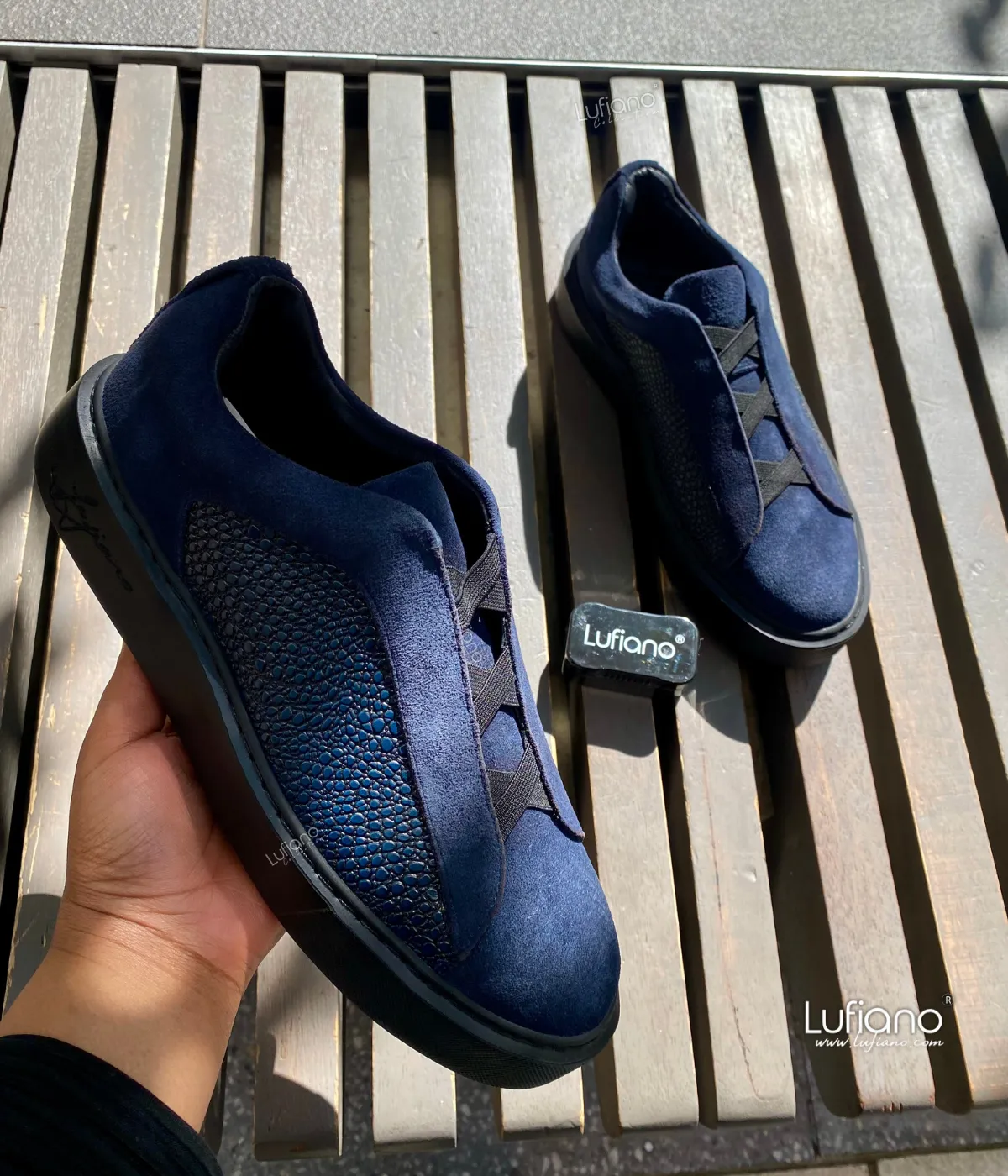 228  Lufiano Slip On :Blue