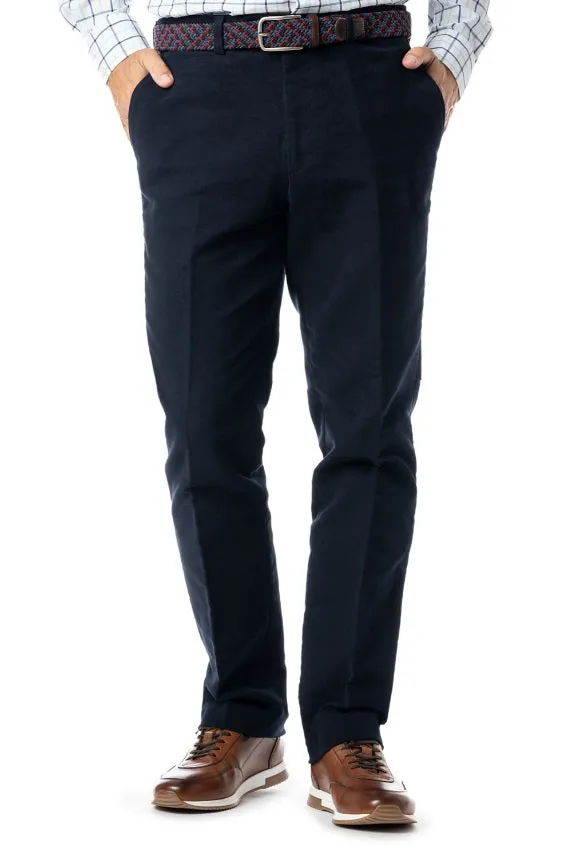 40% OFF - GURTEEN Epsom Moleskin Trousers - Navy - Size: 34 REGULAR