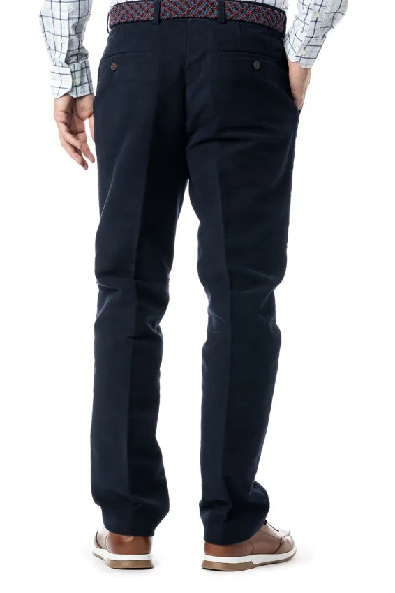 40% OFF - GURTEEN Epsom Moleskin Trousers - Navy - Size: 34 REGULAR