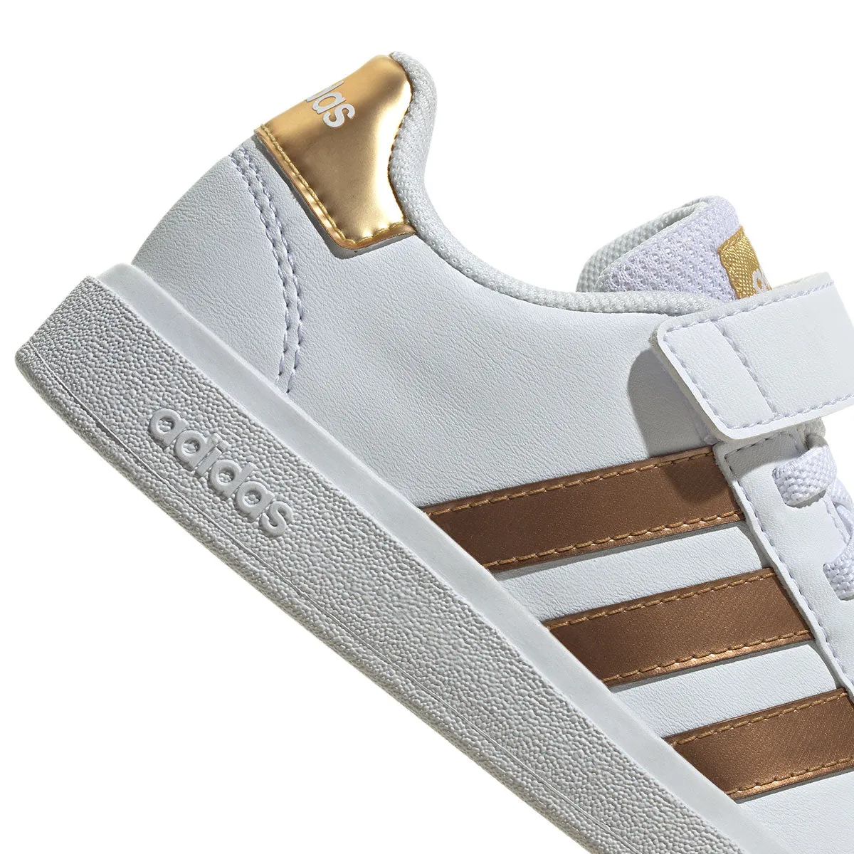 adidas Grand Court 2.0 EL Trainers - Girls - White/Gold