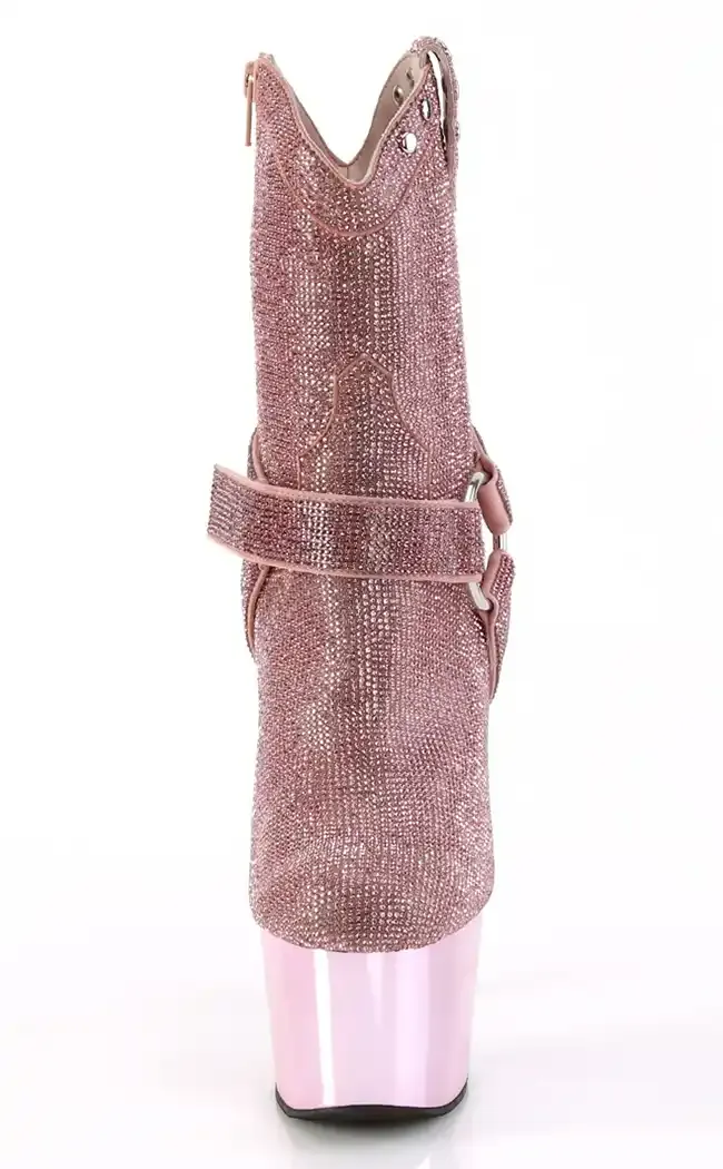 ADORE-1029CHRS Pink Rhinestone Cowboy Boots