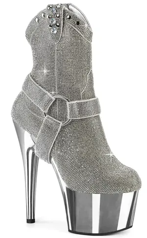 ADORE-1029CHRS Silver Rhinestone Cowboy Boots