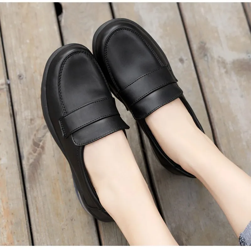 Advbridge Spring  Autumn Shoes Women Loafers Soft Comfortable Black White Shoes Flat Elegant Ladies Casual Shoes Plus Size 42 A4369