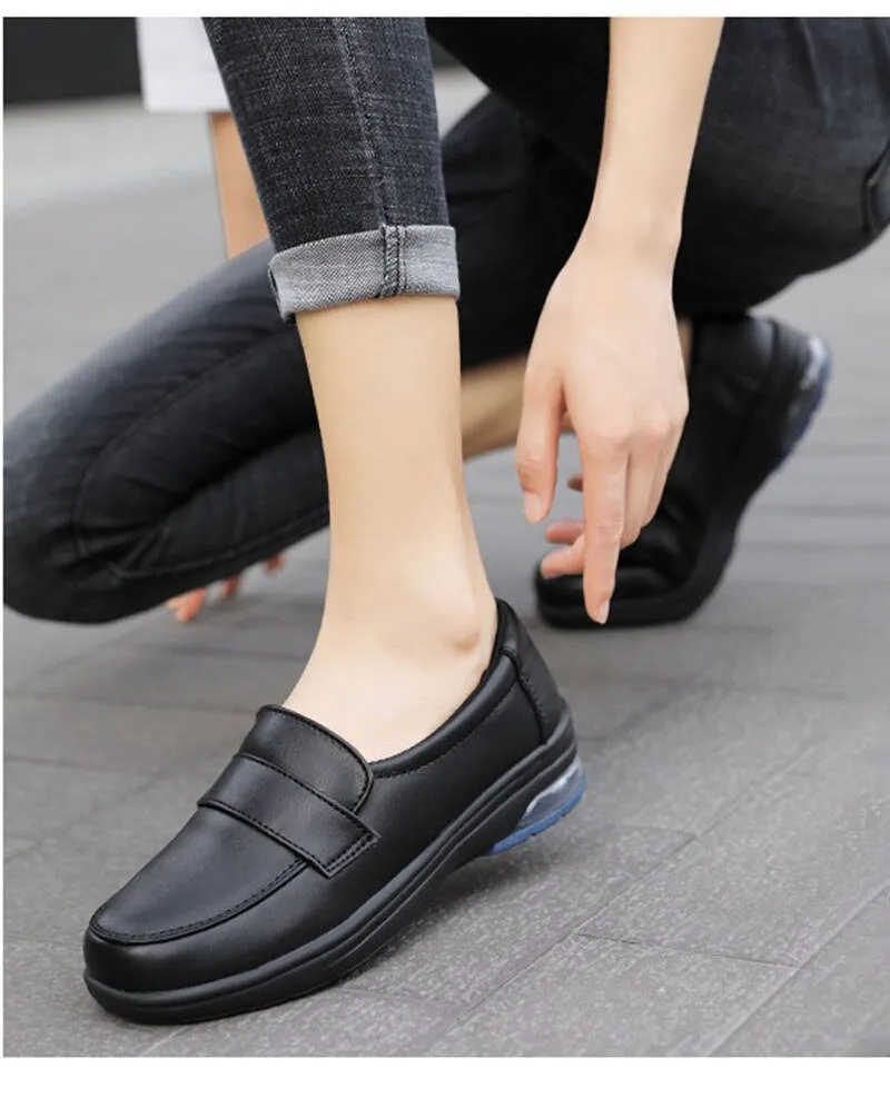 Advbridge Spring  Autumn Shoes Women Loafers Soft Comfortable Black White Shoes Flat Elegant Ladies Casual Shoes Plus Size 42 A4369