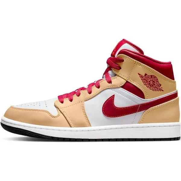 Air Jordan 1 Mid "Light Curry Cardinal Red" Sale