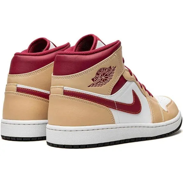 Air Jordan 1 Mid "Light Curry Cardinal Red" Sale