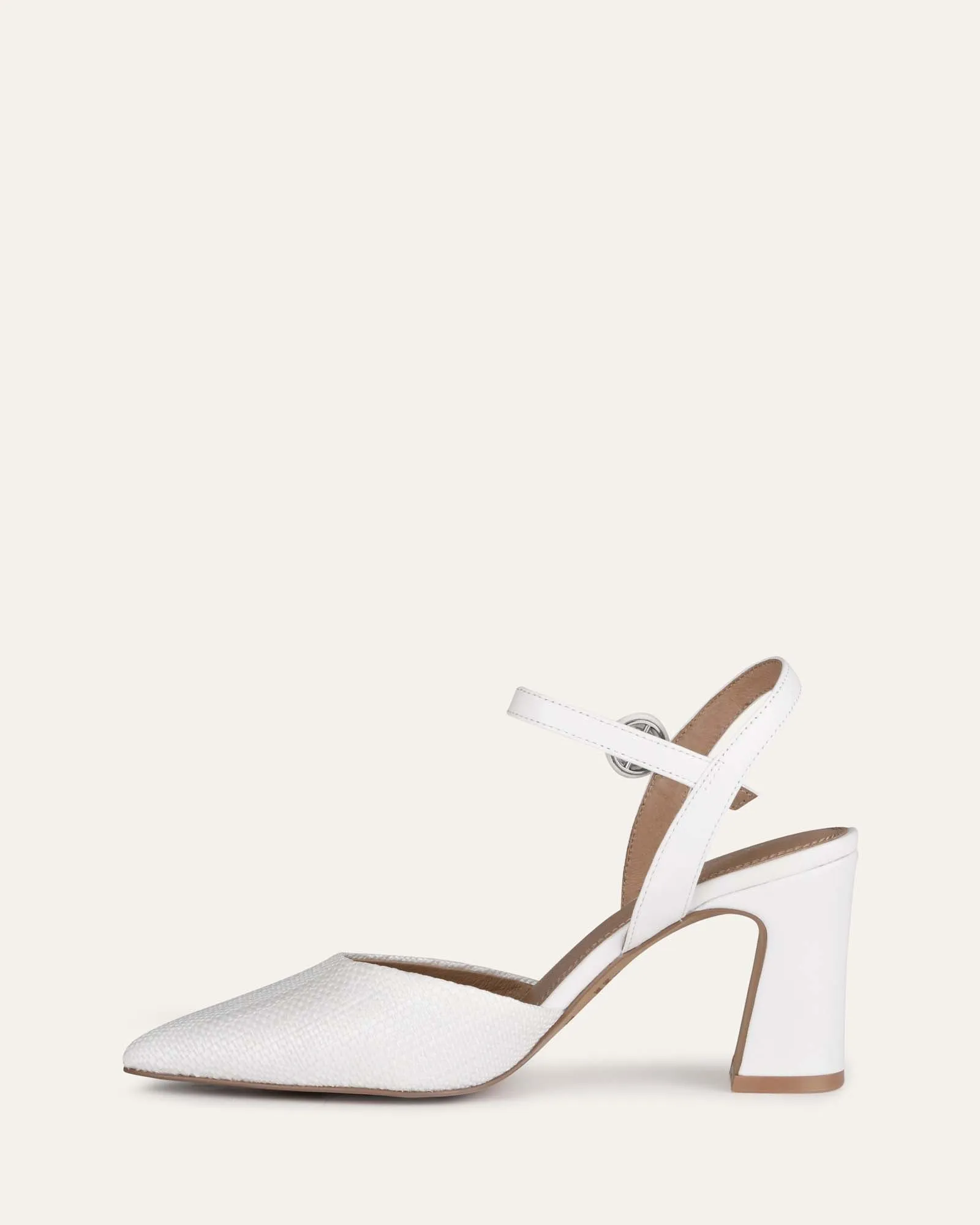 ALTON MID HEELS WHITE RAFFIA