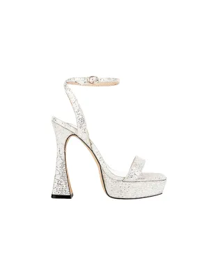 Aurelia Glitter Heels in Silver