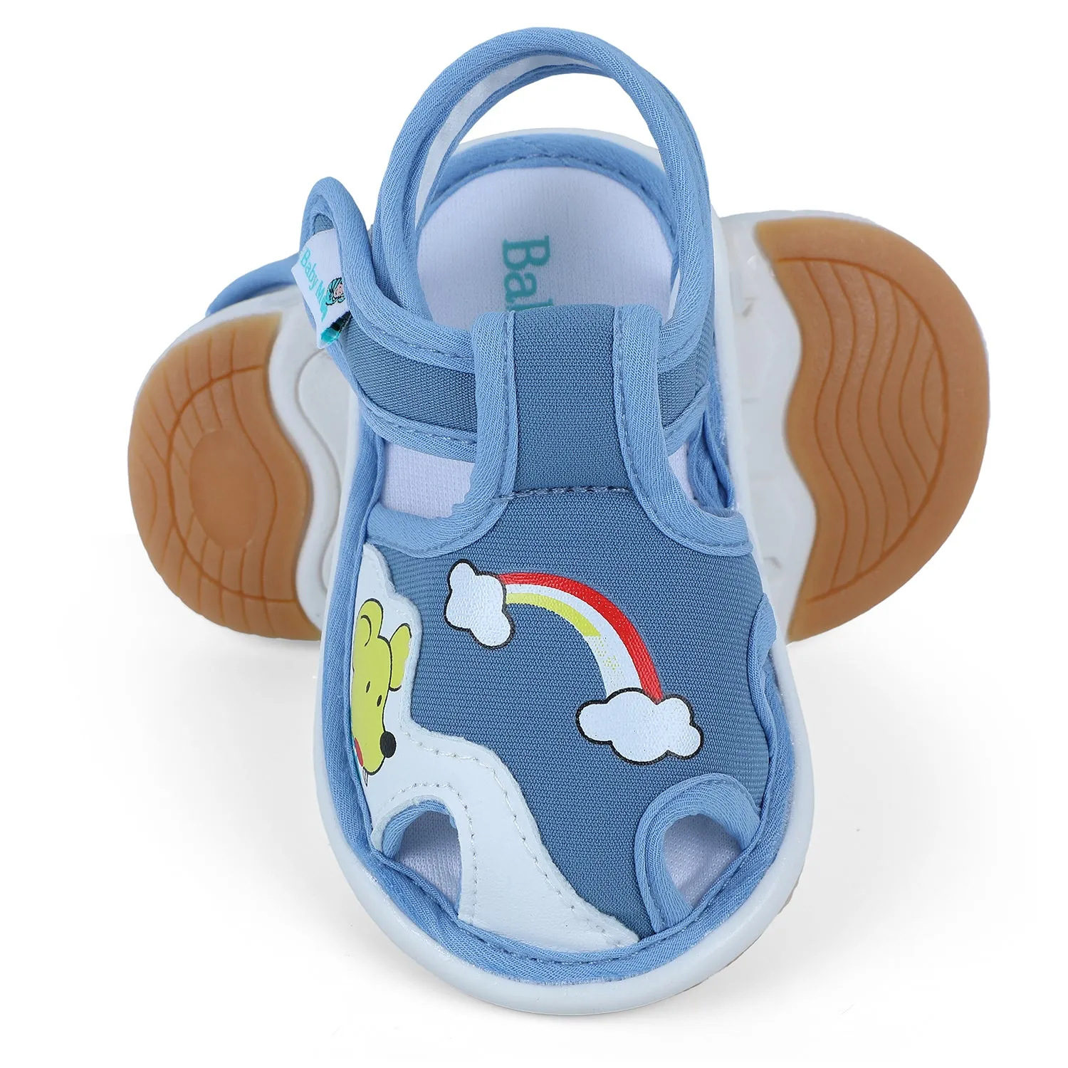 Baby Moo Rainbow Chu-Chu Sound Breathable Anti-Skid Sandals - Blue