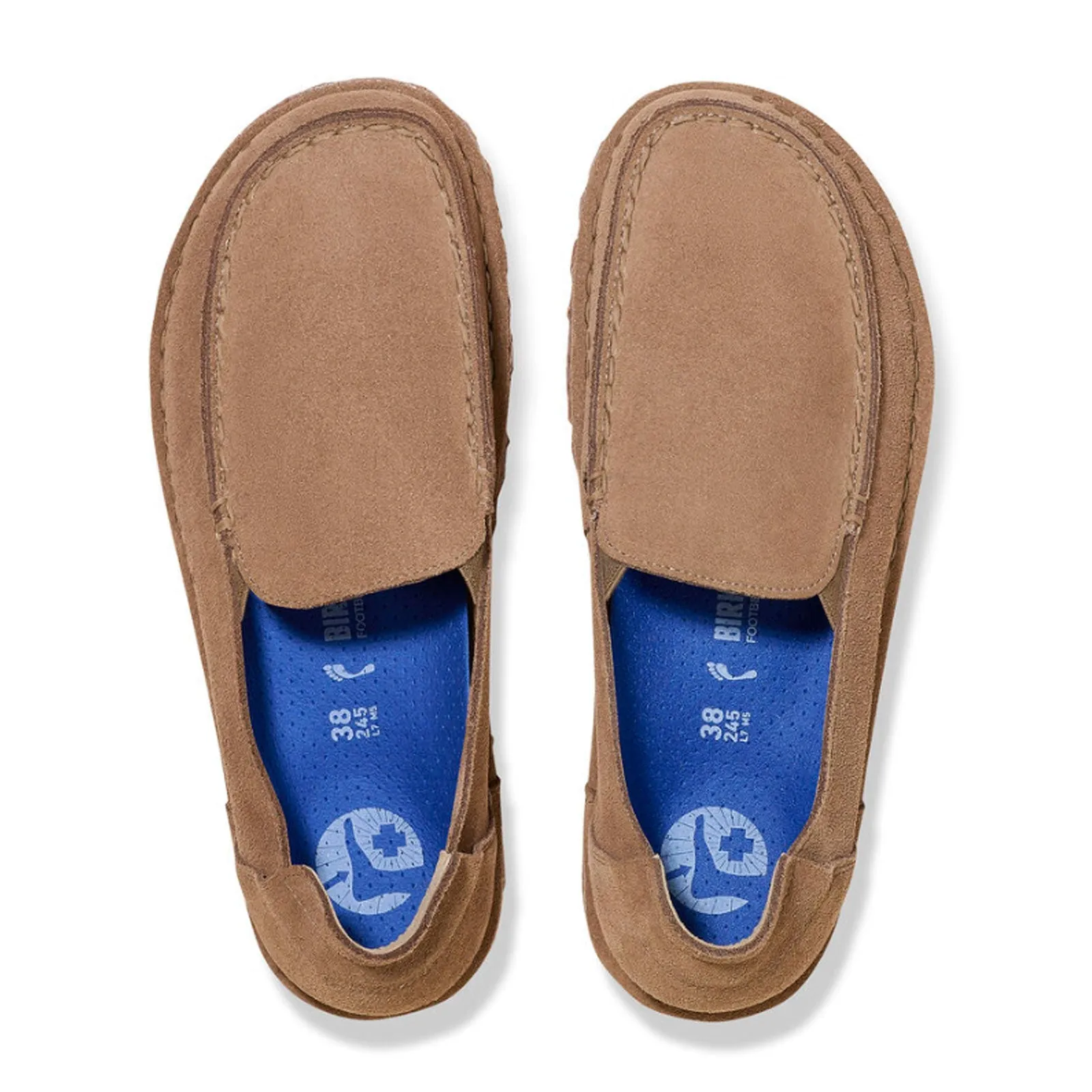 Birkenstock Utti Deep Blue Slip On Loafer (Women) - Taupe Suede