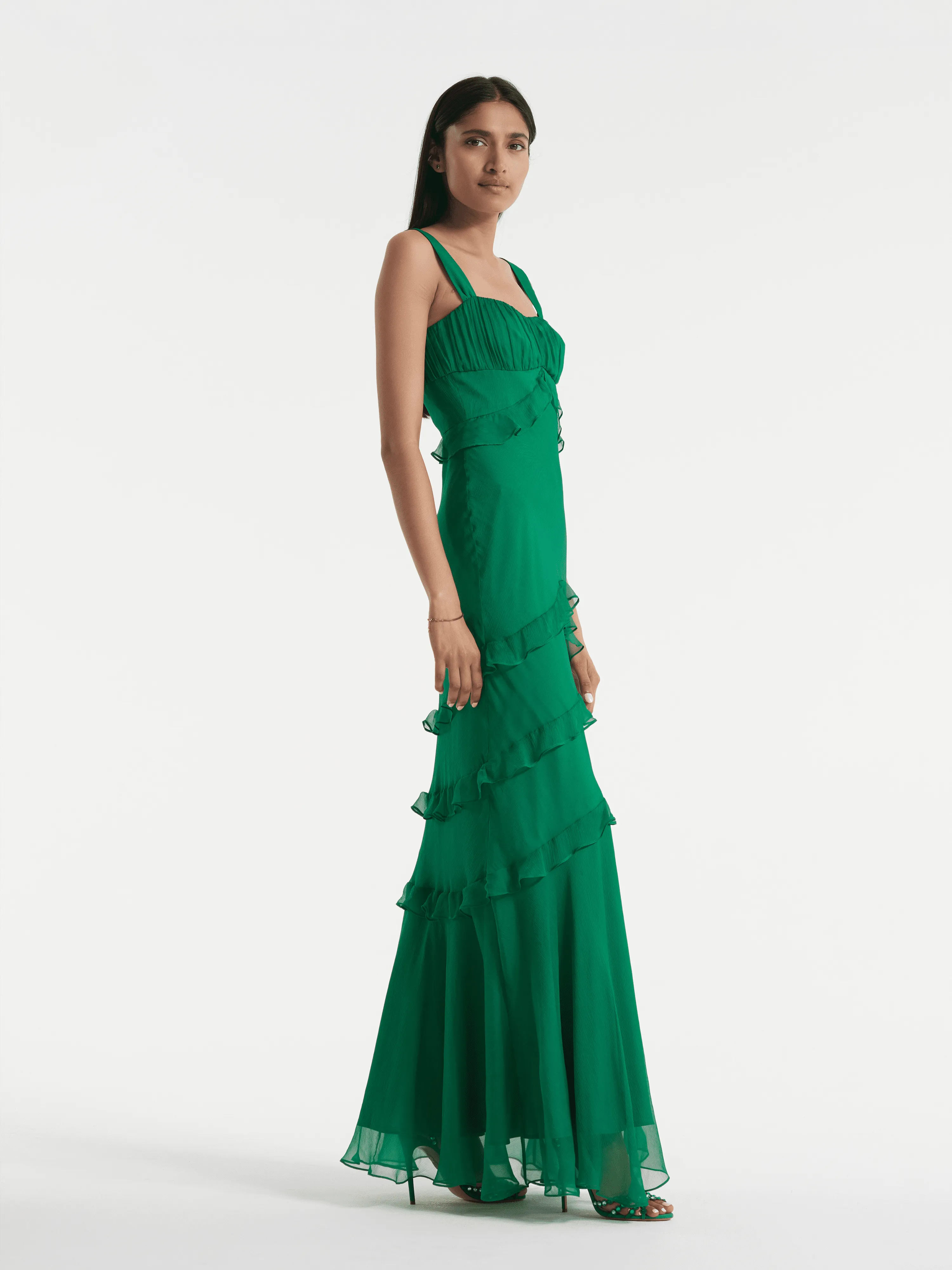 Chandra Dress in Emerald Green