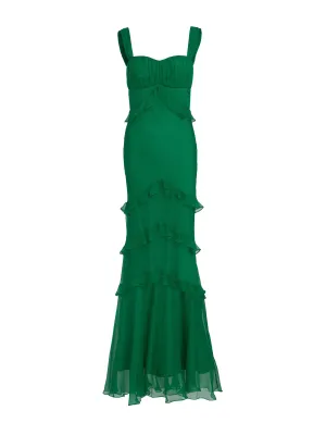 Chandra Dress in Emerald Green