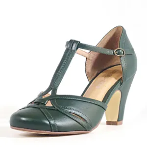 Chelsea Crew Green T Bar Retro Heels