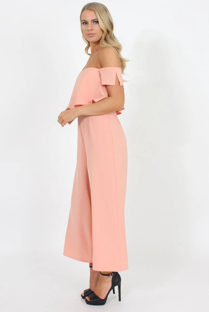 Coral Off The Shoulder Jumpsuit - Kyda