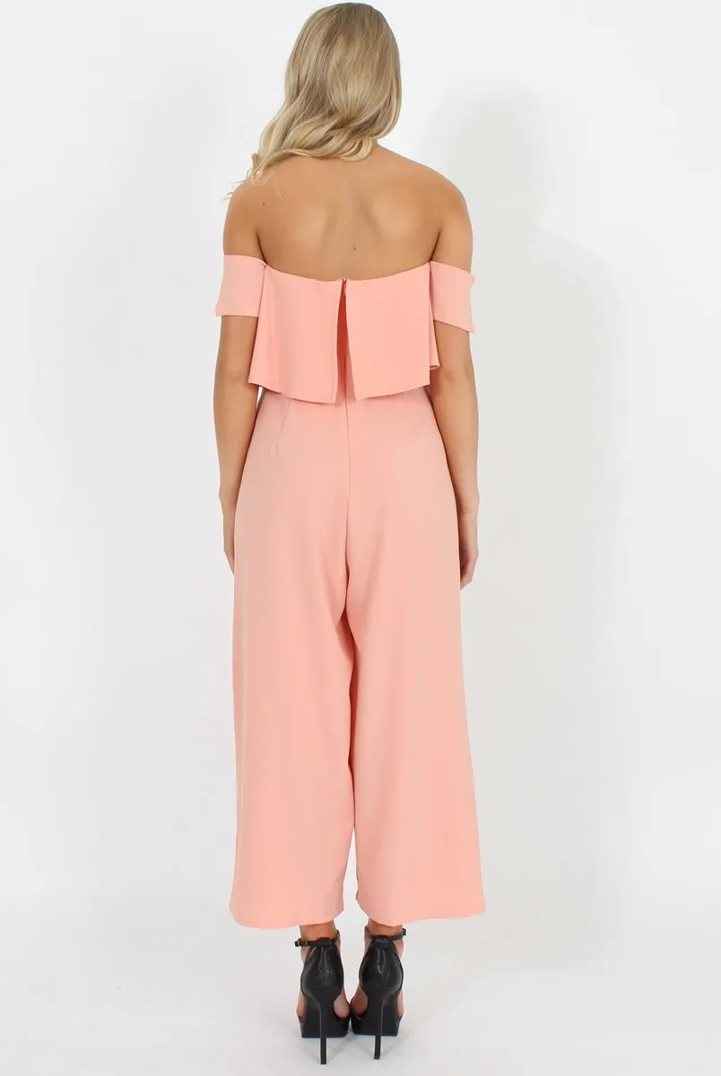 Coral Off The Shoulder Jumpsuit - Kyda