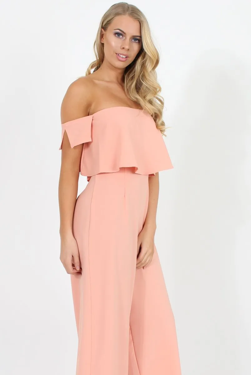 Coral Off The Shoulder Jumpsuit - Kyda