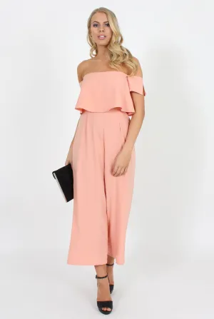 Coral Off The Shoulder Jumpsuit - Kyda