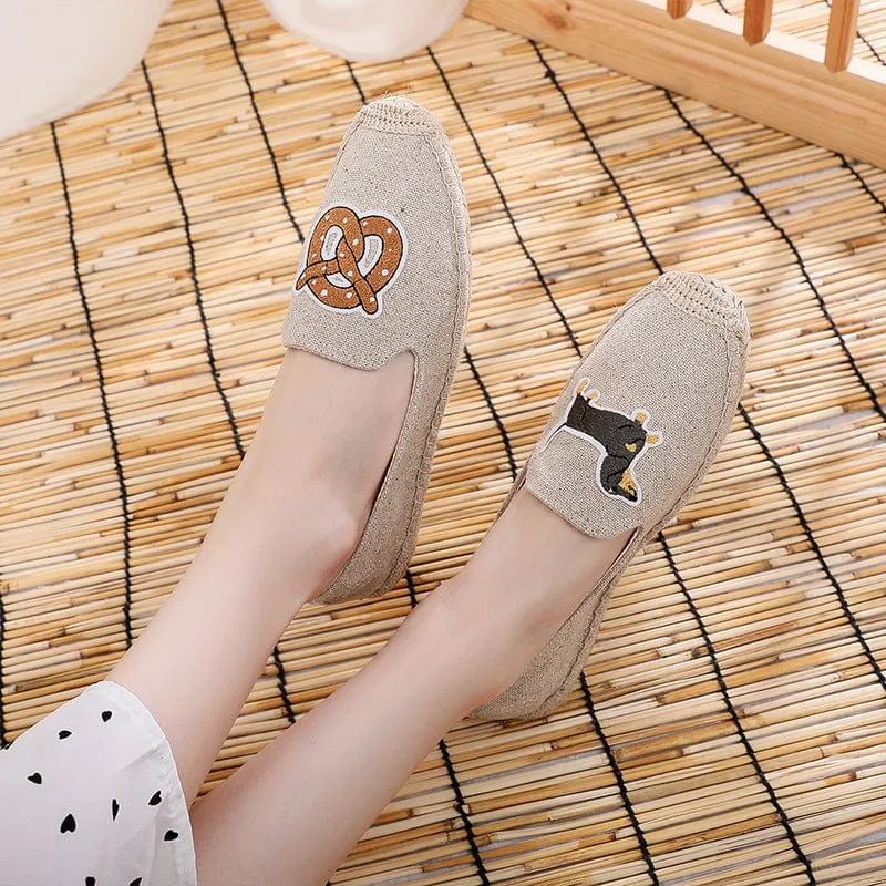 Embroidered Dachshund Shoes