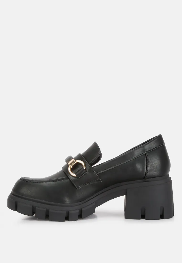 Evangeline chunky platform loafers in Black