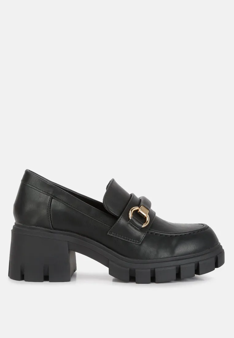 Evangeline chunky platform loafers in Black