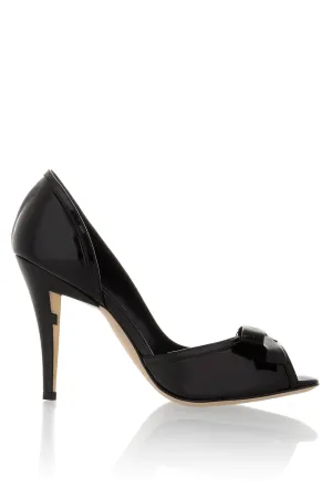 FENDI SPUNTATA Vernice Bow Peep Toe