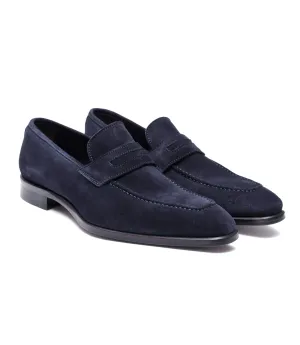 FILANGIERI - NAVY BLUE SUEDE DRESS LOAFER