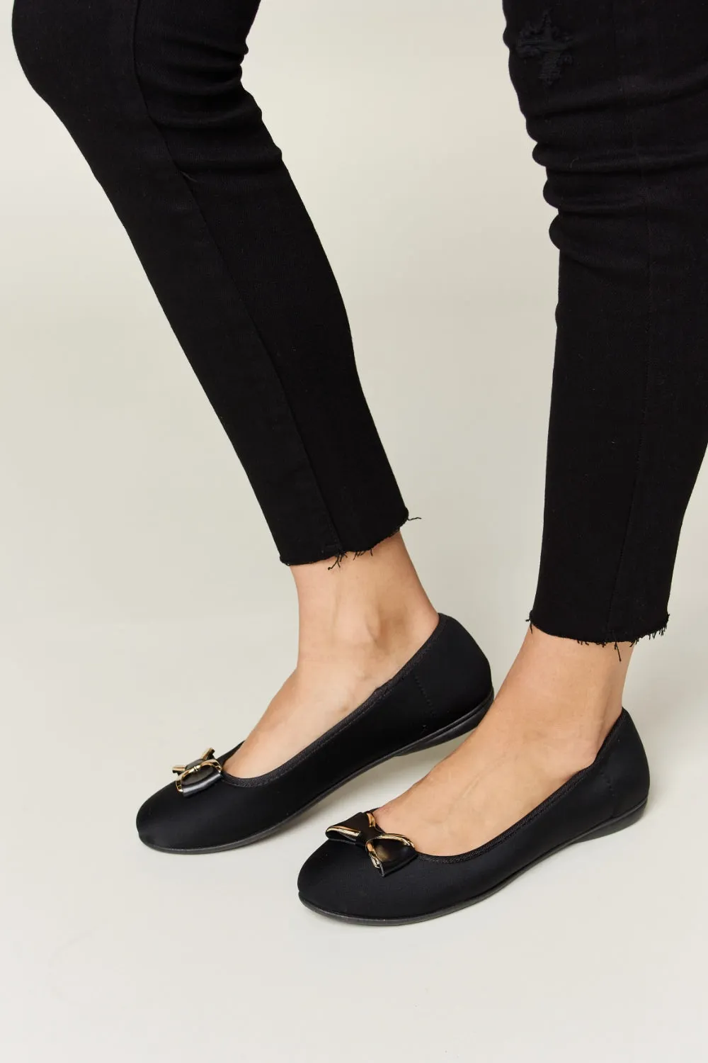 Forever Link Metal Buckle Flat Loafers