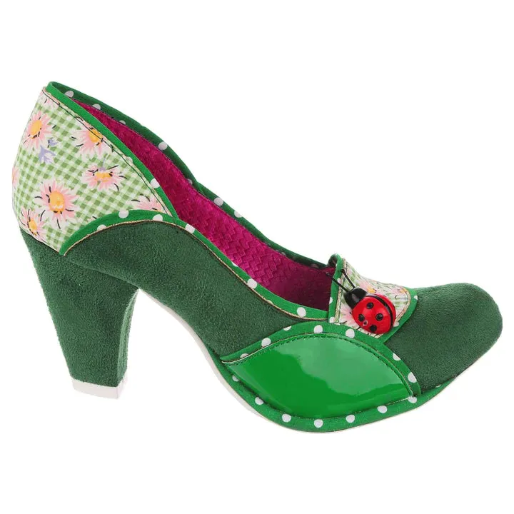 Future Lady Bug Green Floral by Irregular Choice