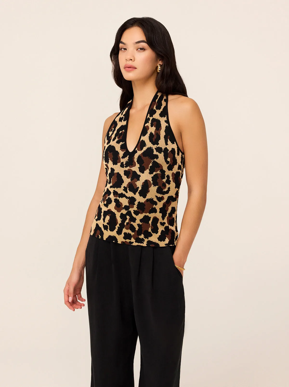 Janie Leopard Knit Top