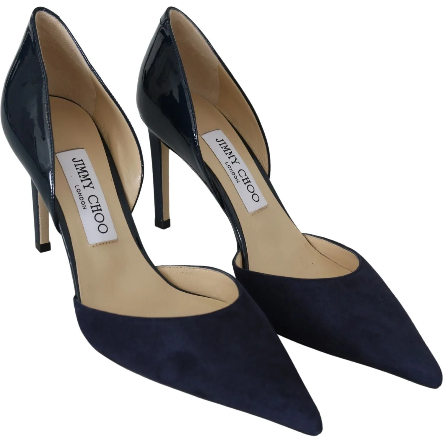 Jimmy Choo Elegant Navy Suede Pointed Toe Pumps