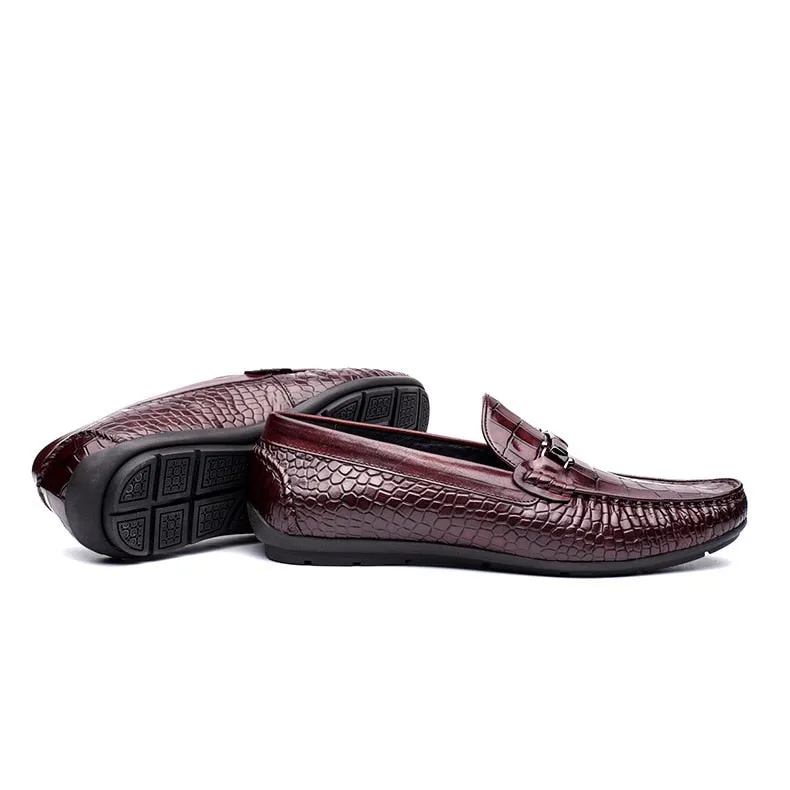 Luxury CrocLeather Alligator Pattern Oxford Loafers