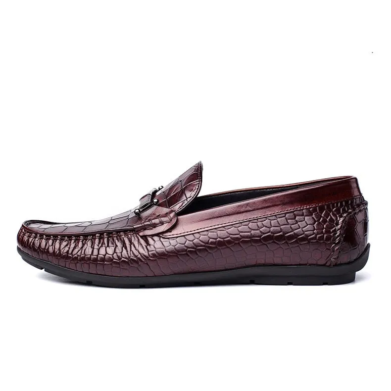 Luxury CrocLeather Alligator Pattern Oxford Loafers