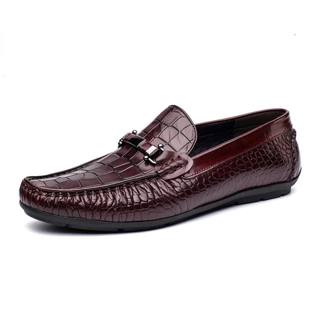 Luxury CrocLeather Alligator Pattern Oxford Loafers