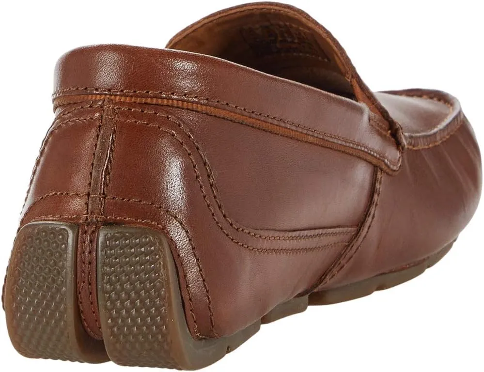 Markman Plain Clarks Loafers in Dark Tan Leather