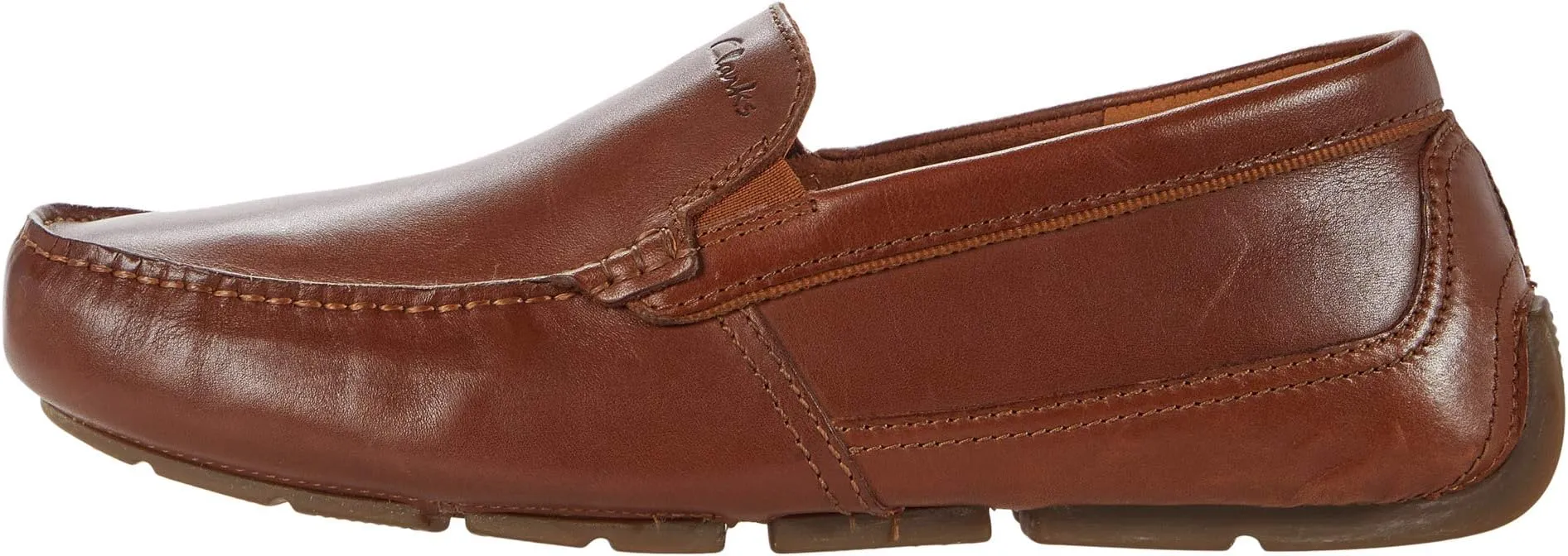 Markman Plain Clarks Loafers in Dark Tan Leather