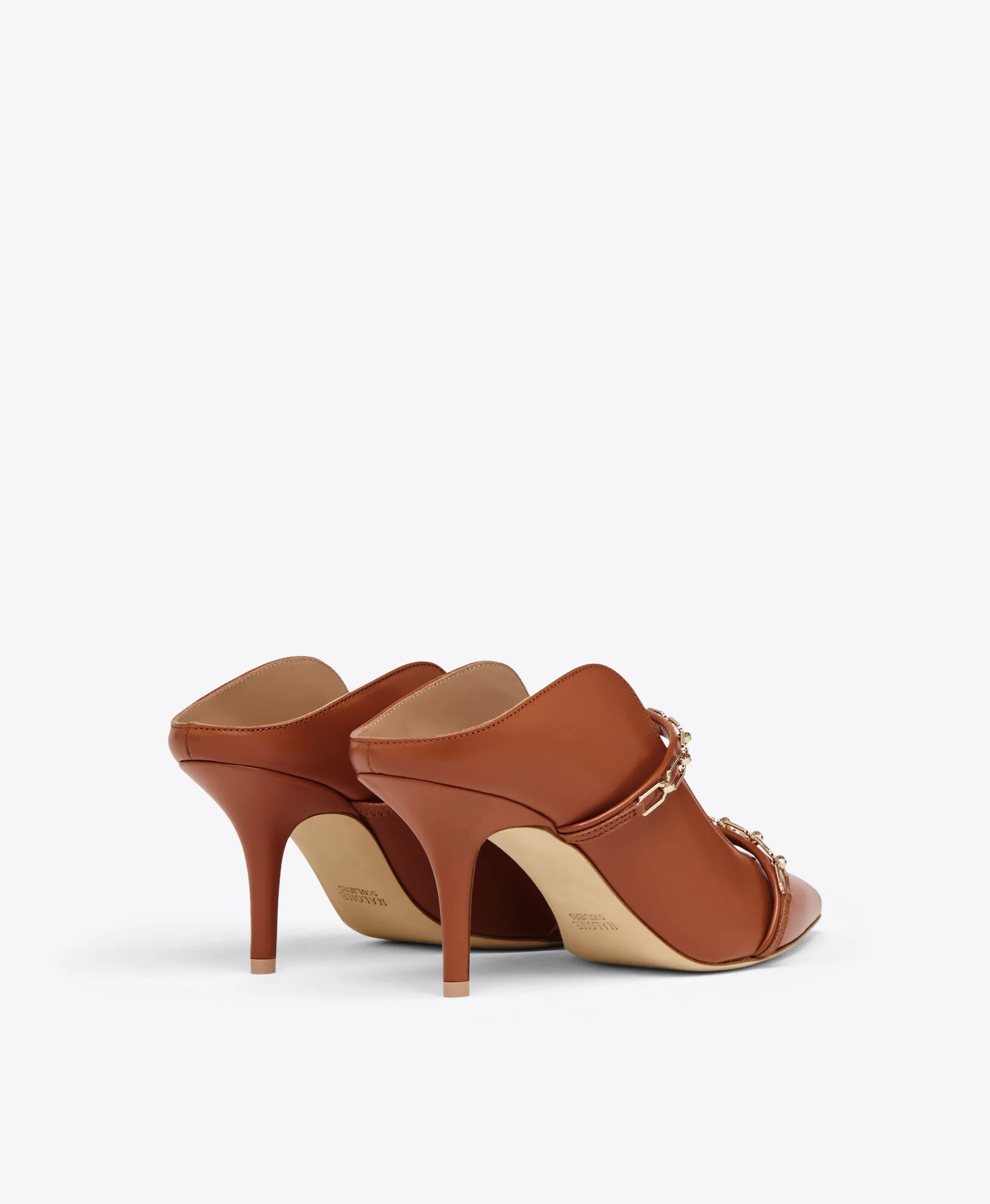 Maureen 70 Tan Leather Mules