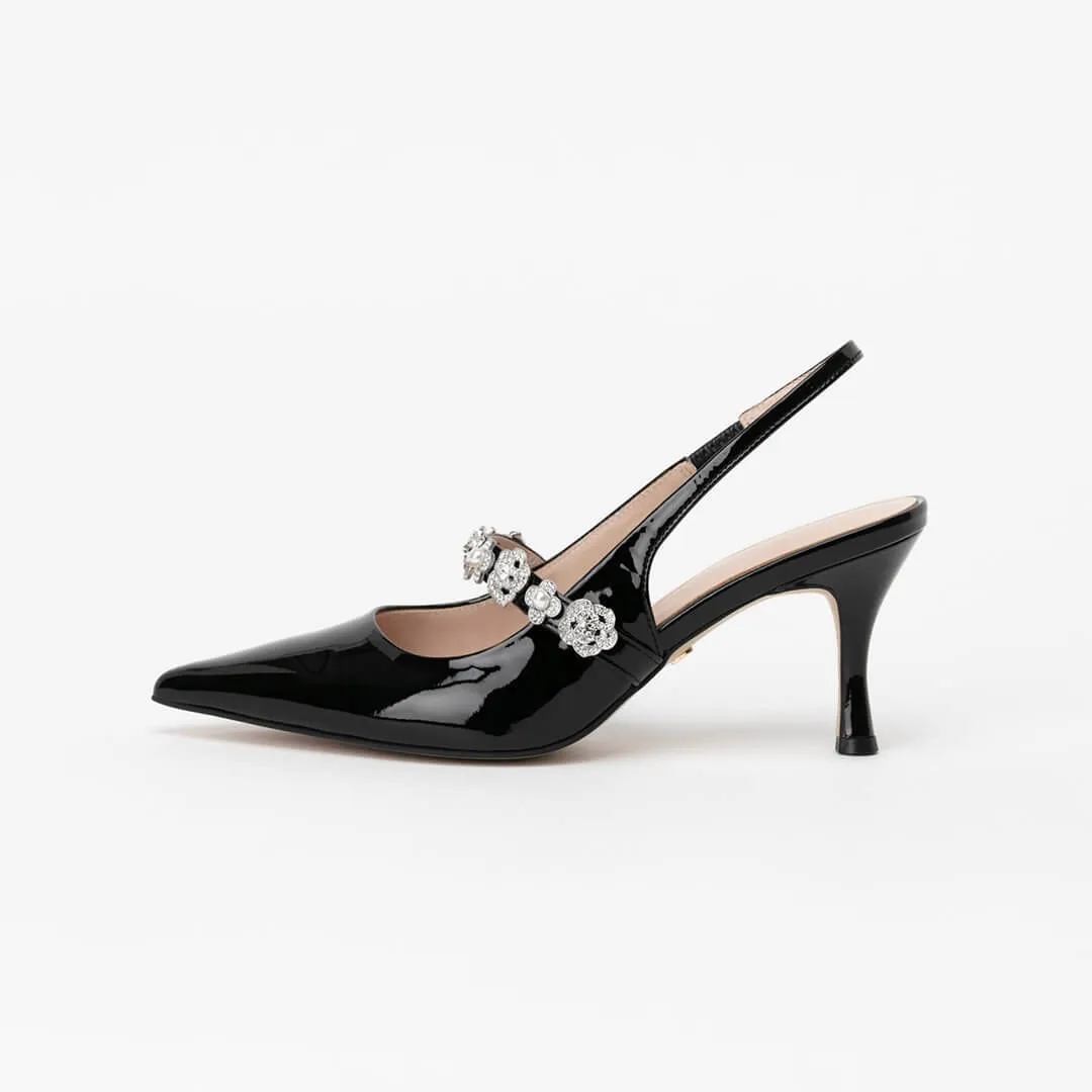 MUNRO - jewelled sling back pumps