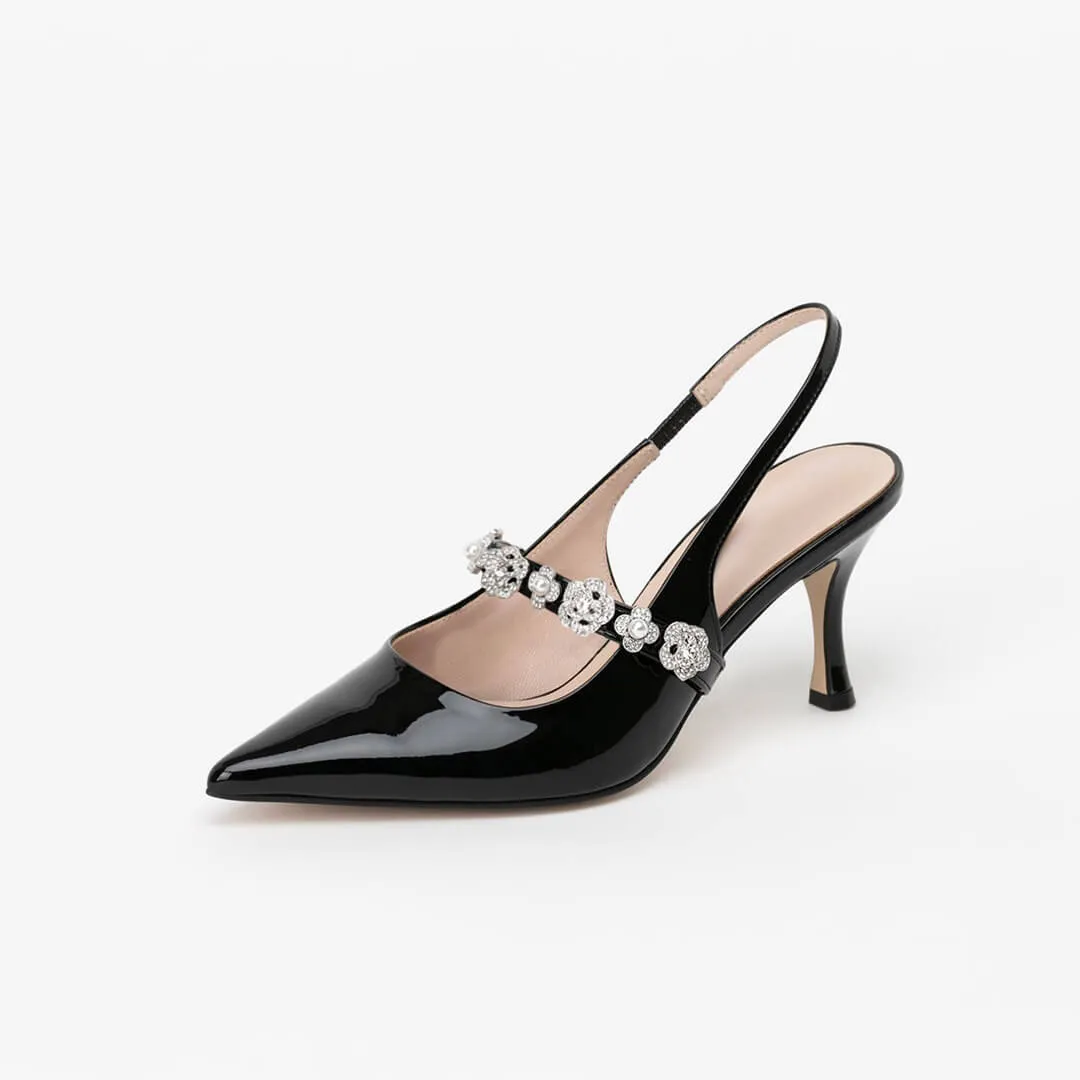 MUNRO - jewelled sling back pumps