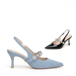 MUNRO - jewelled sling back pumps