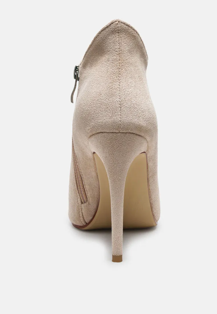 NYXA Stiletto Ankle Boot In Beige