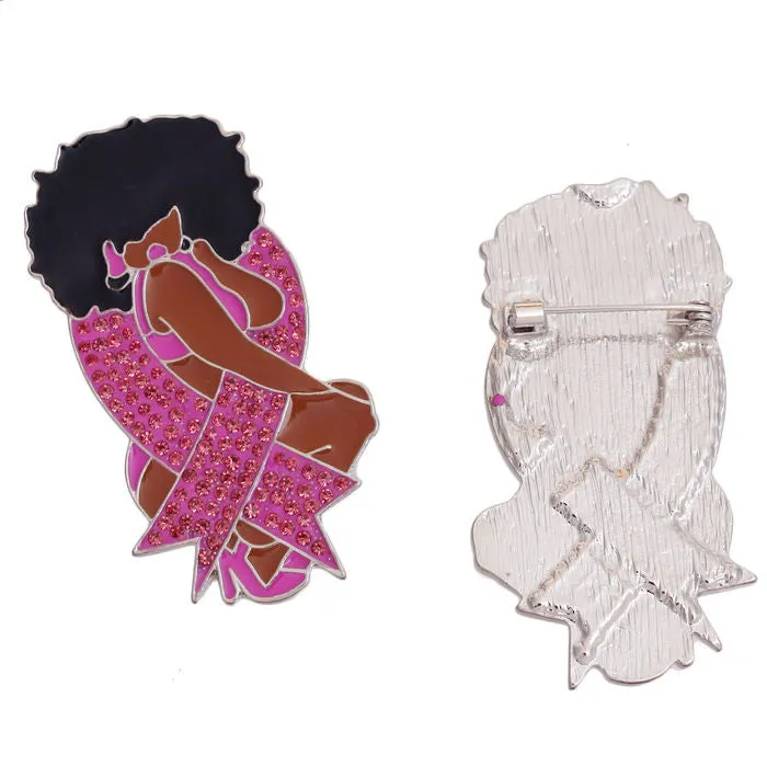 Pink Cancer Diva Brooch