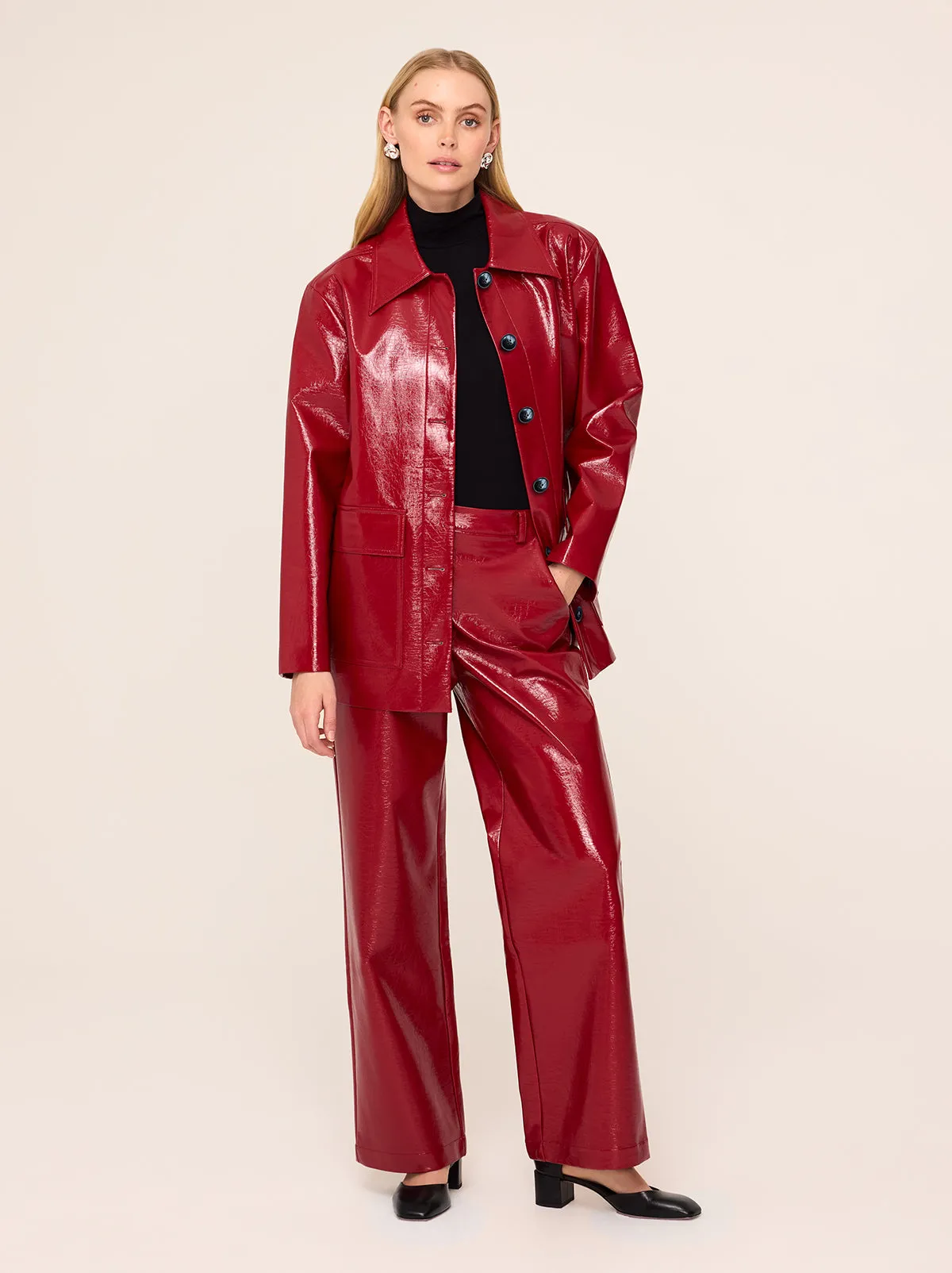 Remi Red Vinyl Trousers