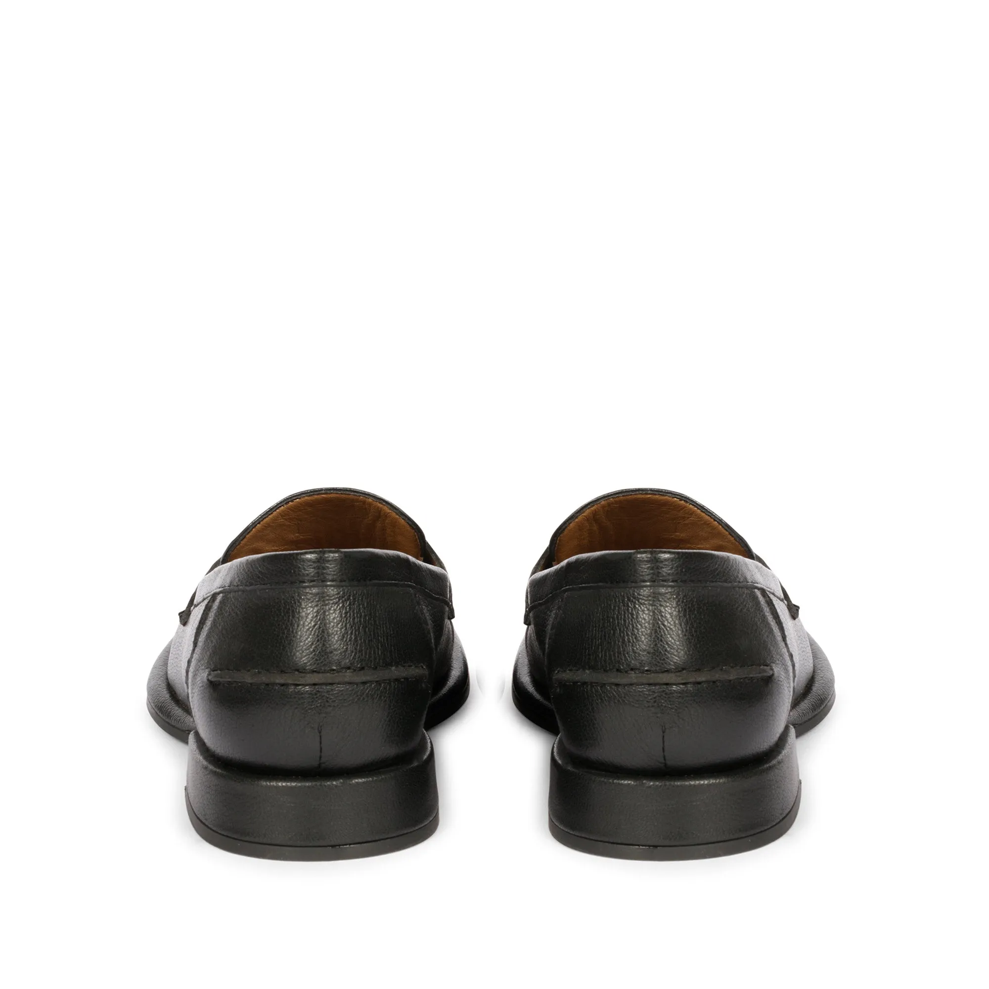 Saint Carla Black Leather Saddle Strap Moccasins