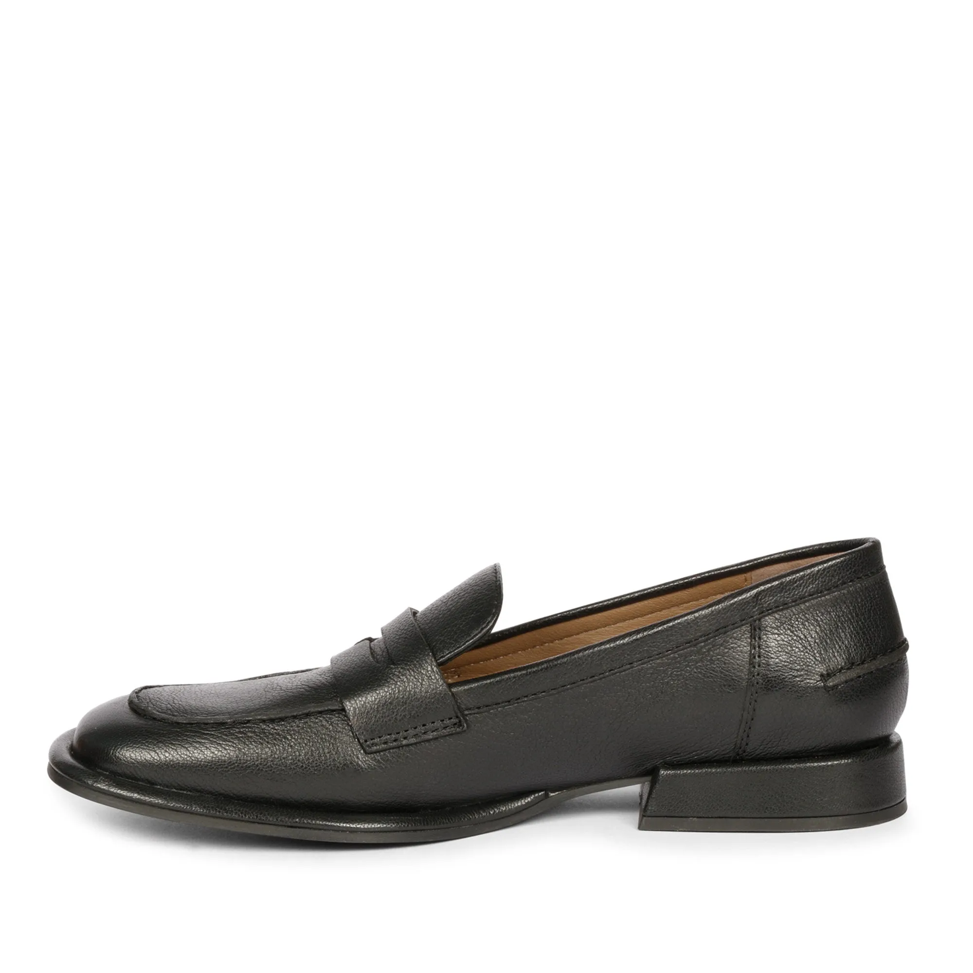 Saint Carla Black Leather Saddle Strap Moccasins