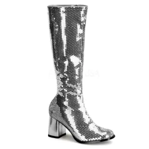 Sequinned Knee Length Boots