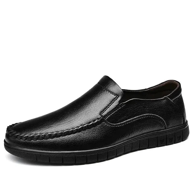 Super Comfortable Leather Shoes Men Casual Dress Shoes Soft Genuine Leather Loafers Tenis Masculino Flat Footwear