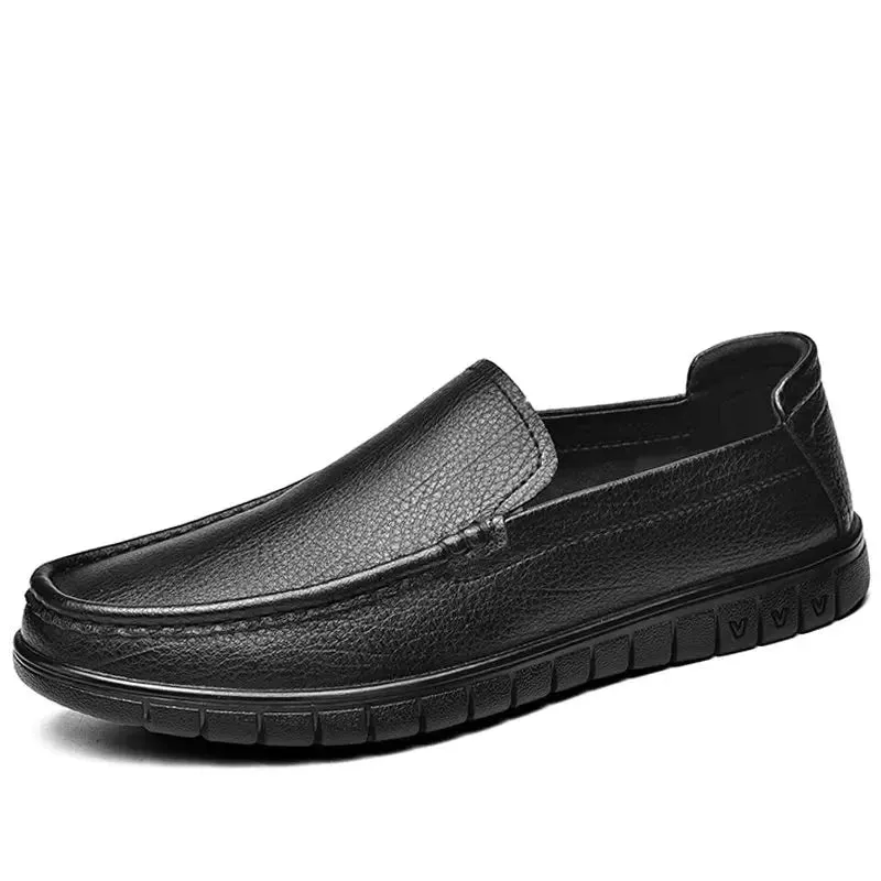 Super Comfortable Leather Shoes Men Casual Dress Shoes Soft Genuine Leather Loafers Tenis Masculino Flat Footwear