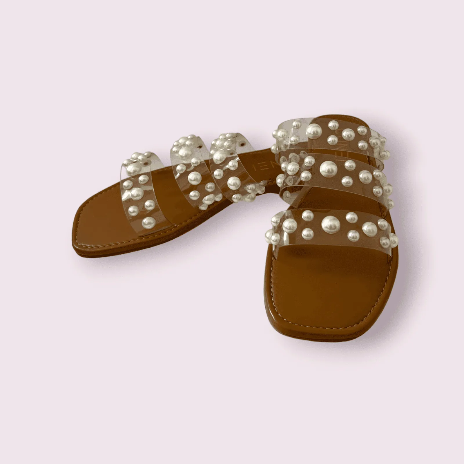 Tan Festive Pearl Flats