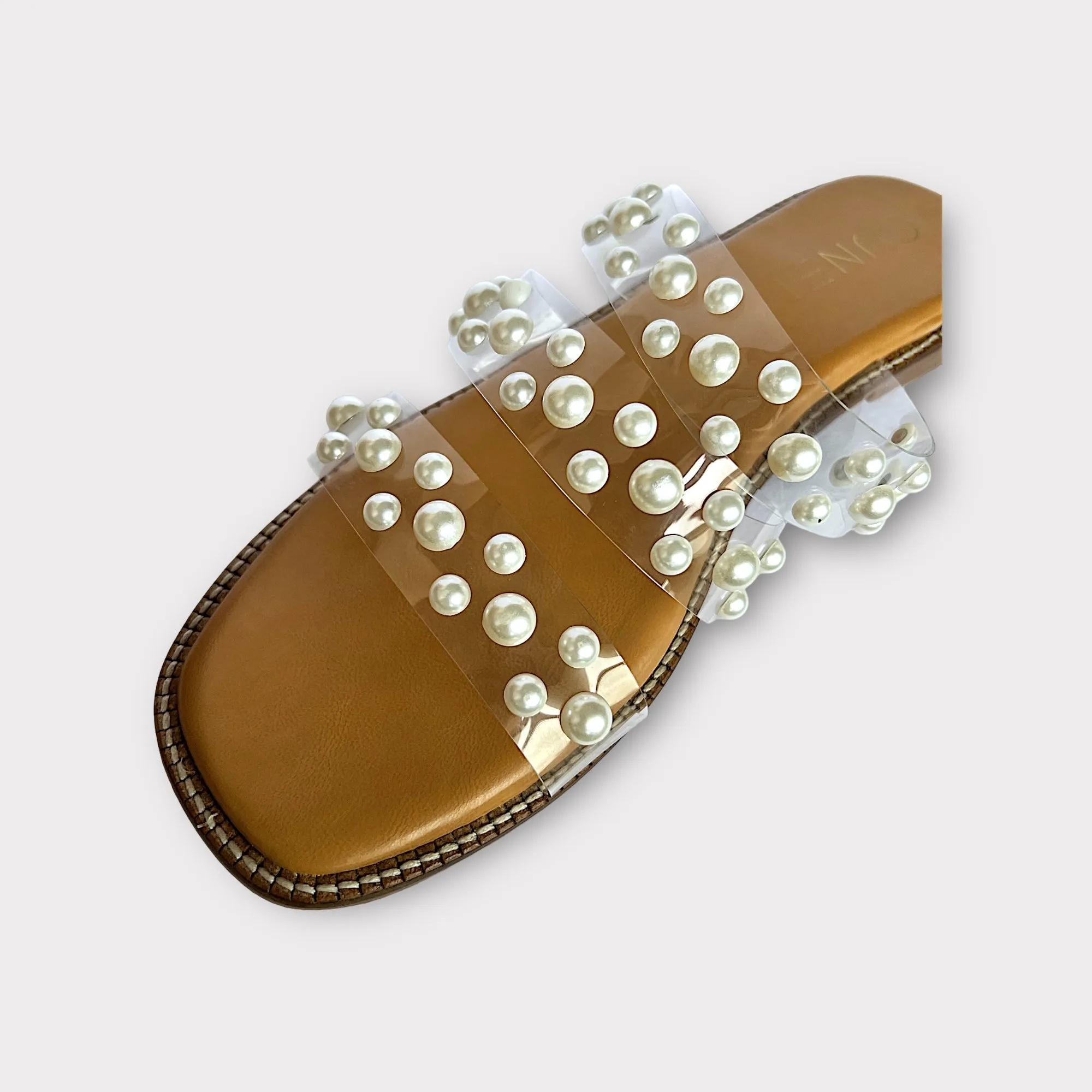 Tan Festive Pearl Flats